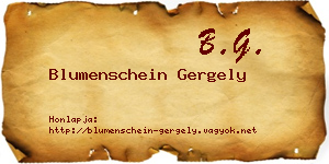 Blumenschein Gergely névjegykártya
